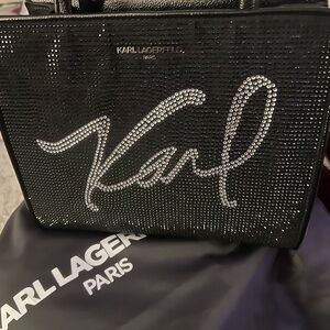Karl Lagerfeld Black bling satchel EUC